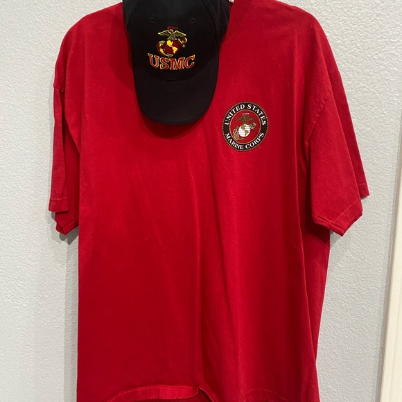 Bundle of (2) items Men’s RED Rapid Dominance T-shirt + USMC hat / Extra Large - Picture 2 of 10